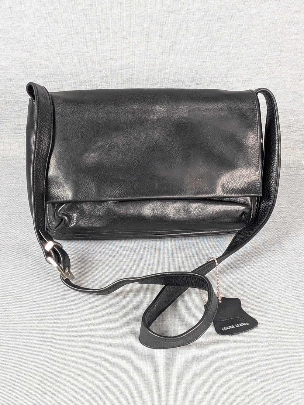 Vintage Danier Black Leather Shoulder Bag